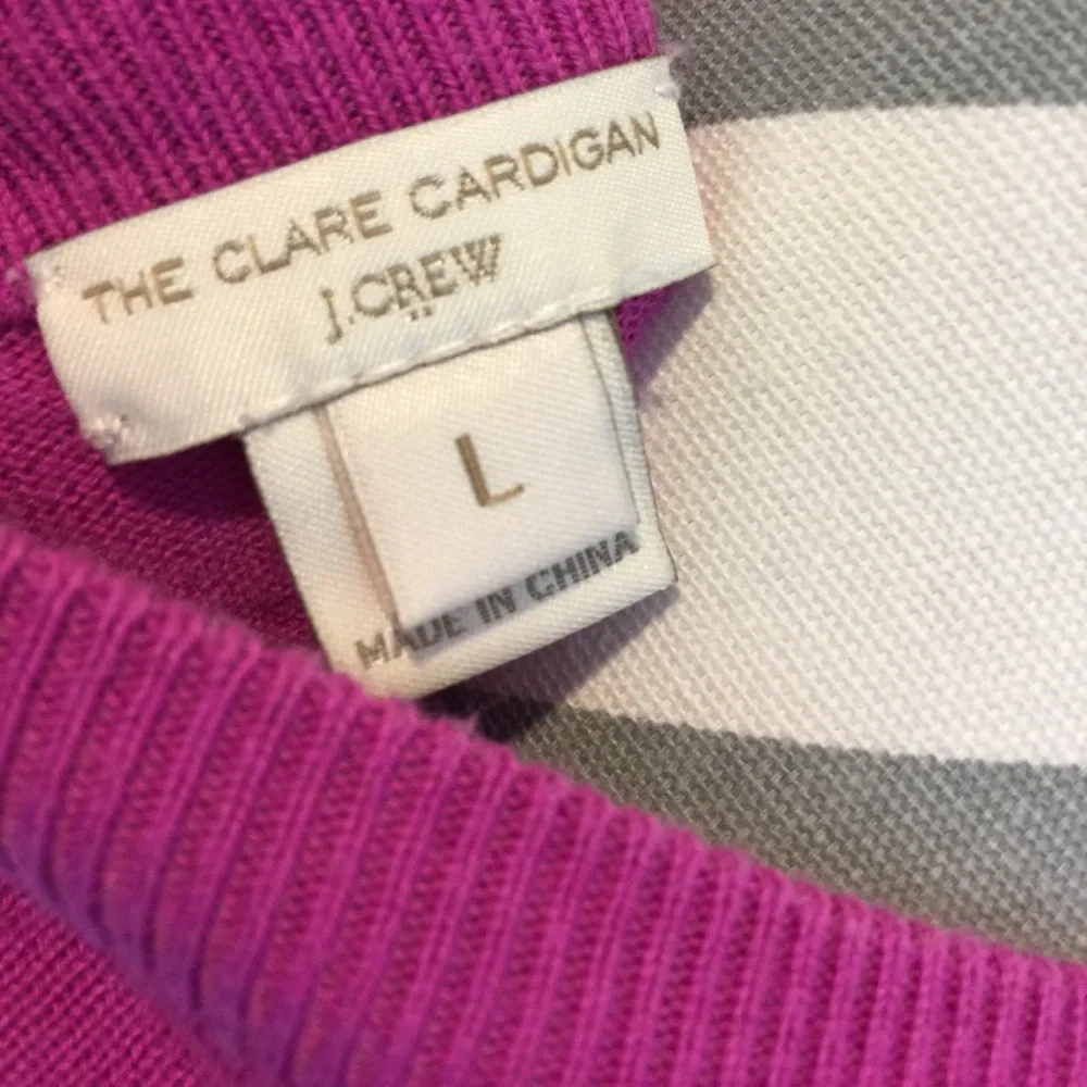 J.Crew Women's Pink Classic Button Cardigan Sweater Size Large Fits Like S/M